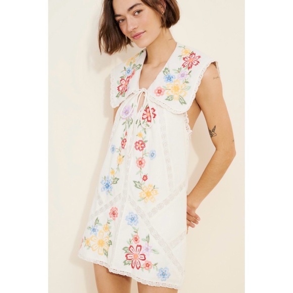 Free People Willow Embroidered Floral Mini Dress - Picture 10 of 14
